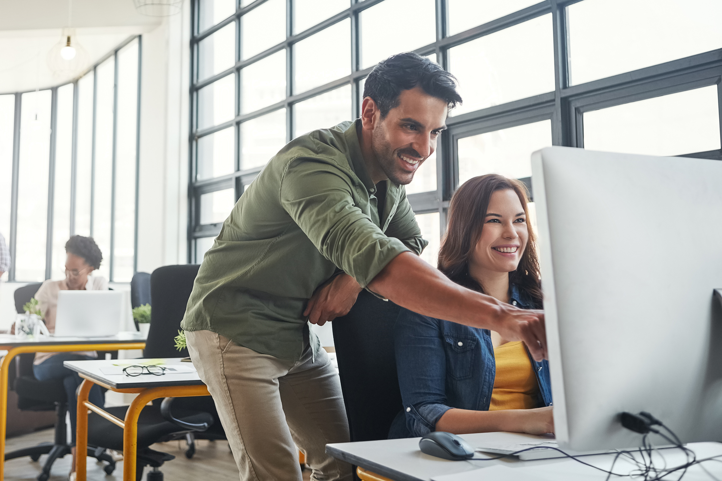 Coworkers at a small business